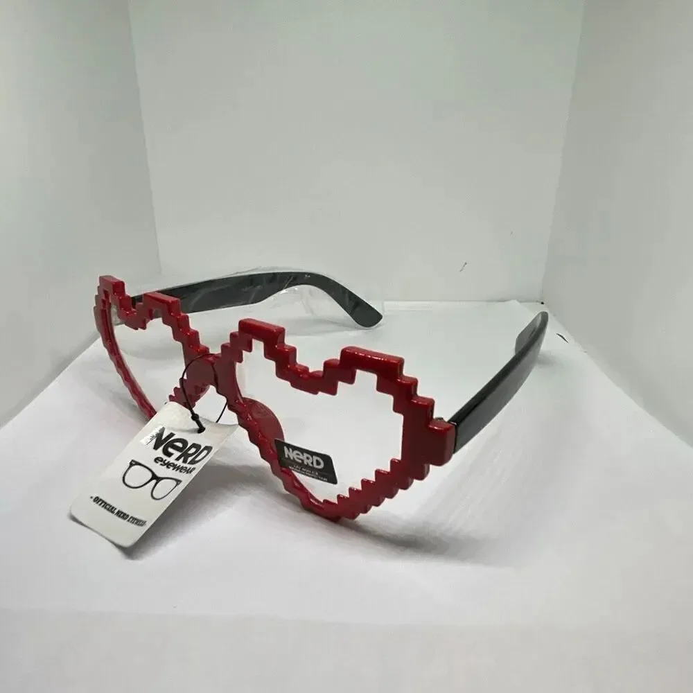 Nerd Eyewear Pixel Heart Glasses – UV400 Protection 😎❤️✨